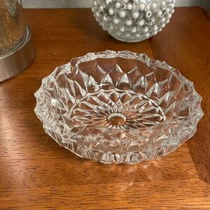 Vintage Rossini Cut Grass Crystal Ashtray in Excellent Condition